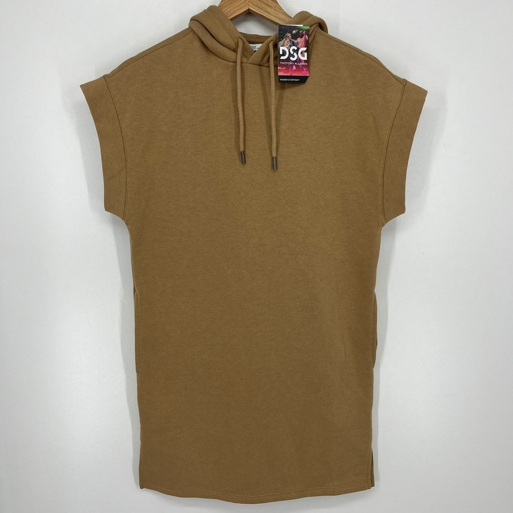 DSG Twitch + Allison‎ Womens Hooded Fleece Dress Sahara Sand 2XS NEW